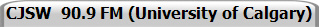CJSW  90.9 FM (University of Calgary)